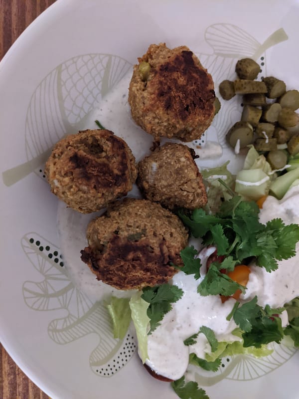 Cashew and Rice Balls with Raita